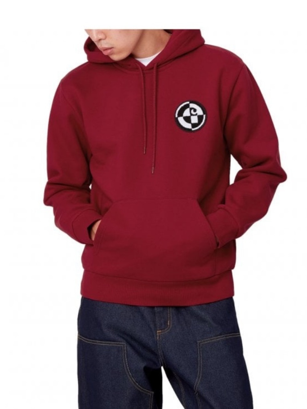 Carhartt WIP Red Hooded Sweatshirt - L